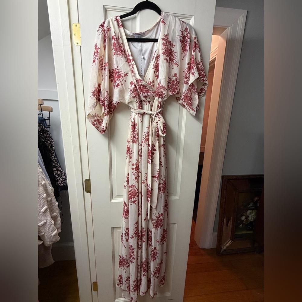 NWT Baltic Born Red and cream Floral Maxi Dress